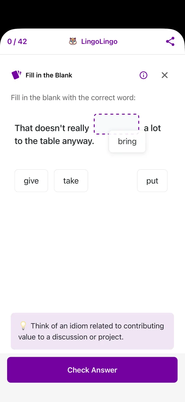 English learning app screenshot 2